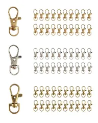 【在庫処分】レバー ストラップ 回転カン キーホルダー フック 金具 回転式 ハンドメイド 手芸材料 【CRSHIP】ナスカン アクセサリーパーツ (ゴールド20＋シルバー20＋アンティークゴールド20（10mm）)