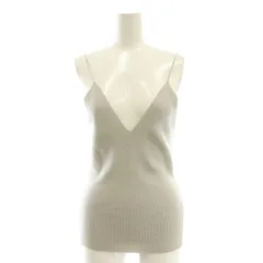 カナコサカイ KANAKO SAKAI RIBBED-KNIT CAMISOLE リブニットキャミソール ラメ 36 グレー /SS ■OS