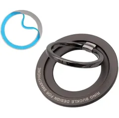 [BOEN]スマホ マグネット リング ホールド Magsafe対応 ホールドリング スマホリング スタンド ワイヤレス充電対応 iPhone 携帯リング 薄型 強力磁石付きでスマホ落下防止 安定的な片手操作可能  メタルプレート付き ダークグレー