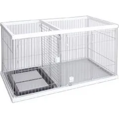 【新品・3営業日で発送】ペティオ (Petio) トイレのしつけが出来る ドッグルームサークル ホワイト ワイドのサムネイル