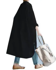 夏 春 長袖 サイドスリットスタンドカラーシャツワンピースロングワンピース 秋 レディース ロング丈 チュニック シャツワンピース ワンピース [KKAERDIYA]