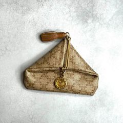 CELINE セリーヌ / トライアングルコインケース 小銭入れ 小物入れ ミニ財布 PVCレザー ベージュ MACADAM マカダム TRIOMPHE トリオンフ