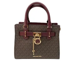 未使用級 マイケルコース HAMILTON サッチェル 2way ブラウン ロゴ MICHAEL KORS ハンドバッグ HAMILTON サッチェル スモール - MK