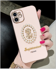 iPhone ケース カバー ピンク パール 韓国 レディース
