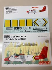 DRAWデカール #72-DHC6-11 U.S.F.S. ツインオッター1/72 スケールデカール