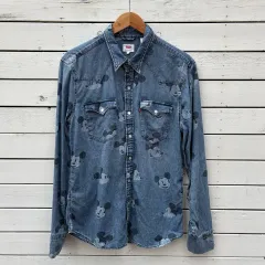 リーバイス　ミッキーマウス　デニムシャツ　Sサイズ ビッグサイズ 90年代 ビンテージ THE DISNEY STORE ディズニー MICKY