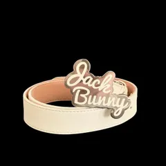 ジャックバニー ベルト 白 パンチング加工 シルバーバックル