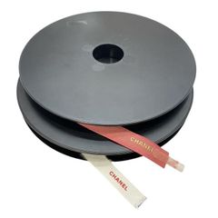 シャネルリボン 黒色15mm幅/100m✕2ロール イタリア製【新品・未使用品