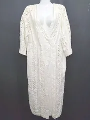 ◇ CIAOPANIC TYPY チャオパニックティピー コットン100% 七分袖 ロングカーディガン サイズONE ホワイト系 レディース P  【1408200047709】