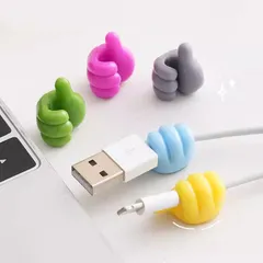 キュートな 親指型フック ケーブルホルダー 整理用配線 クリップ 親指フック 5点セット