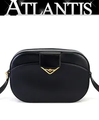 ①【極美品】cartie サファイア チェーンショルダーバッグ レザー 黒 Cartier 極 美品 CARTIER カルティエ ヴィンテージ サファイア