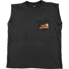 古着 ハーレーダビッドソン Harley-Davidson 鷲柄 イーグル柄 カットオフ モーターサイクル バイクTシャツ USA製 メンズL相当/eaa568801