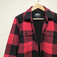 ホリスターHOLLISTERチェック柄ボアシャツジャケットメンズS一点のみ