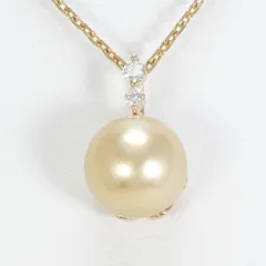 K10YG　ネックレス　パール（真珠）　ダイヤ　0.10　総重量約4.8g　約48cm