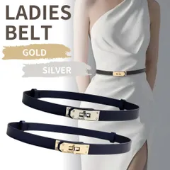 【細身で洗練】スクエア　シルバー/ゴールドバックル　 細ベルト ブラック｜レディース メンズ兼用◎ 韓国系コーデにも　オフィスカジュアル　モノトーンコーデ　ミニマルコーデ　フェイクレザー　シンプル　高級感