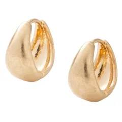 【A：ヴィンテージGD×ピアス】[Cream dot. クリームドット公式] ピアス レディース  フープ 金属アレルギー ニッケルフリー 中折れ キャッチレス 開閉式 ヴィンテージ調 艶消し マット ぷっくり 3タイプ フープフィット 大人 