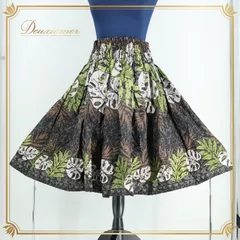 フラダンス 衣装 パウスカート ブラック系 フラ ダンス シングル レッスン 黒 茶 白 緑 パウスカートショップ 日本製 モンステラ柄 ハワイアン アロハ 華やか スカート 練習 ハワイアンプリント ブラウン系 グリーン系 ホワイト系