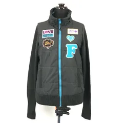 FILA Golf★中綿入りジップブルゾン/ジャケット/袖切り返し【Women's size-M/黒/Black】ゴルフウェア/アウター/Coat/Jumper◆BH240