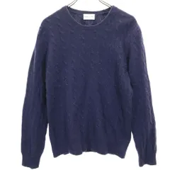 プリングル1815 長袖 毛100％ セーター 40 ネイビー系 PRINGLE 1815 ニット メンズ 古着 【240208】