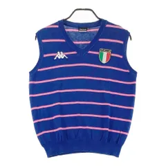 サイズ：L KAPPA GOLF カッパゴルフ  ニットベスト ボーダー柄 ブルー系 [240101462767] ゴルフウェア メンズ ストスト