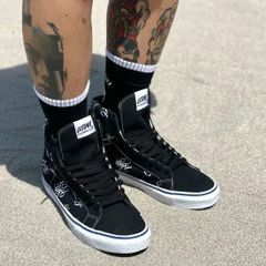 LEFLAH レフラー レイヤード総柄スニーカー (BLACK) シューズ SHOES