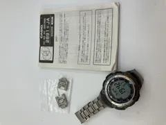 CASIO PROTREK PRW-1000TJ コマ４個付　腕回り17ｃｍ　タフソーラー　マルチバンド5　　トリプルセンサー　チタンバンド　電波ソーラー　メンズ腕時計　取説　オープンギャランテイ、あまりゴマ４個付　送料無料
