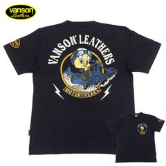 ルーニーテューンズ バンソン 半袖Tシャツ トゥイーティーバード MOTORFREAKS 刺繍Tシャツ LTV-2505 ブラック 黒 新品