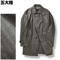 【上品】 五大陸 ゴタイリク GOTAIRIKU ステンカラー コート センターベント 比翼 背抜き 38 シャドーストライプ柄 グレー キレイめ モード フォーマル ビジネス カジュアル 紳士 メンズのサムネイル