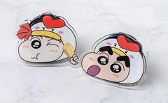 ネネチキンコラボ商品クレヨンしんちゃんグリップトック2個セット(しんちゃん・ねねちゃん) iPhone ケース 韓国 ハイブリッドケース グリップ GRIP クラウド クリア 透明 カバー ケース iPhone15