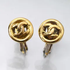 OLD CHANEL　ラウンドカットアウトココマークイヤリング（ゴールド）SS-504G