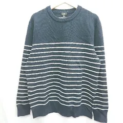 ◇ UNIQLO ユニクロ ボーダー柄 長袖 セーター サイズXL ネイビー ホワイト メンズ E  【1407020021531】