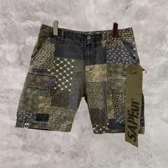 SAPEur パッチワークカーゴショーツ Sサイズ SAPEur パッチワークカーゴショーツ Sサイズ