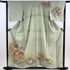 【極上新品】人間国宝 京友禅「松井青々氏作」白鼠色「茶屋辻文様」 松井青々 | 小林呉服店