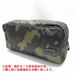 ※併売商品※◆中古美品◆MONCLER【モンクレール】 ダブルジップ クラッチバッグ セカンドバッグ ポーチ ナイロン カモフラ 迷彩 メンズ　M991
