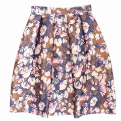 ANAYI アナイ 花柄 スカート フレア ひざ丈 フラワー タック ボトムス 101727-11-060-81-380 サイズ38 M ピンク レディース 【中古】