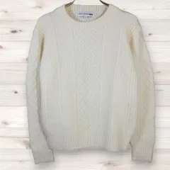C0347 ユニクロ UNIQLO ニットセーター 長袖 (S) 白 羊毛 アルパカ