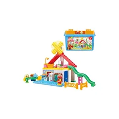 【在庫限り】[バンダイ(BANDAI)] BlockLabo ブロックラボ アンパンマン パン工場とすべり台のおうちブロックバケツ 対象年齢 3才以上