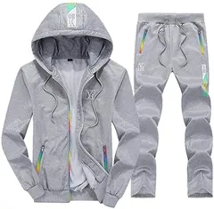 aspersio アスペルシオ 長袖 スエット パーカー 2点セット フード付き メンズ ロングパンツ スウェット 上下セット スポーツ トレーニング 灰色(グレー,  04.2XL(日本サイズ：XL))