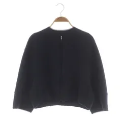 トゥモローランドコレクション TOMORROWLAND collection 21SS ナップコットン ジップアップブルゾン ジャケット 薄手 八分袖 36 濃紺 ダークネイビー /HS ■OSのサムネイル