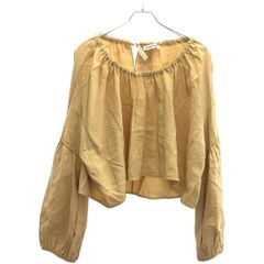 新品】MACPHEE マカフィー イエロー ボアスリーブ 長袖ブラウス - メルカリ