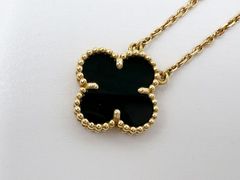 Van Cleef&Arpels VCA ヴァンクリーフ&アーペル ヴィンテージ アルハンブラ ネックレス オニキス 750 K18 YG イエローゴールド VCARA45800 美品