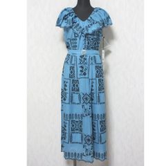 未使用 23SS GRACE CONTINENTAL グレースコンチネンタル ケープカラー刺繍ワンピース 0123231116 サイズ38 ブルー レディース 古着 中古 USED