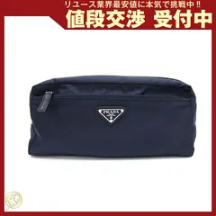 プラダ ポーチ 2NA030 ネイビー ナイロン レザー