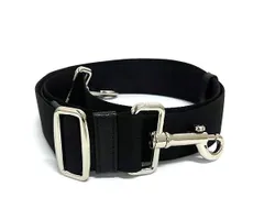 ■美品■ COACH コーチ ナイロン×レザー バッグ用 ショルダーストラップ 斜め掛け レディース メンズ ブラック系×シルバー系 GA5457