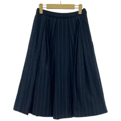 URBAN RESEARCH DOORS アーバンリサーチドアーズ ストライプ Aラインスカート sizeONE /ネイビー×グリーン