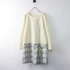 未使用 大きいサイズ ローズティアラ Rose Tiara フラワージャガード 切替 ワンピース  42/オフホワイト【2400014223330】