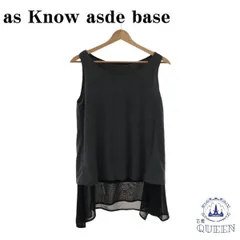 ☆美品☆ as Know asde base アズノゥアズドゥバズ トップス カットソー 袖なし タンクトップ カジュアル オシャレ レディース ブラック 901-3402 送料無料