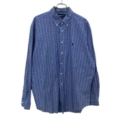 Ralph Lauren 長袖 チェックシャツ XL マルチカラー ブルー系 ラルフローレン ボタンダウンシャツ ワンポイントロゴ刺繍 春物 a710-6389