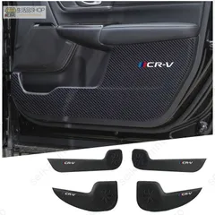 ドアキックガード ホンダCR-Vドアパネル専用 ドアキックマットレザー製4点セット カーボン調 ドアトリムカバー CRV自動車 アクセサリー xzjhsbj#
