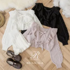 夢展望公式 [新品未使用] ２ＷＡＹダブルリボンショートカーテ [チュニック　ブラック] 他カラー別ページ有 dearmyloverose ニットトップス ニットカーディガン（長袖） 532901-06